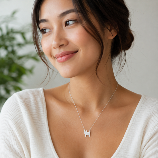 Whiskered Whisper Cat Necklace – A Minimalist Ode to Feline Grace
